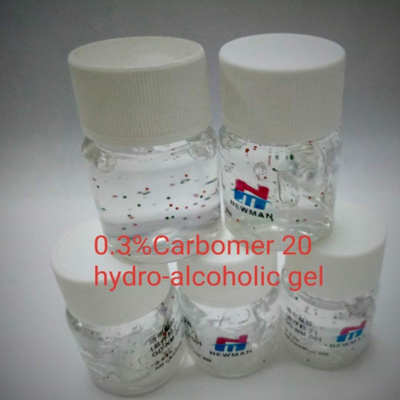 aplicación de carbómero para geles desinfectantes para manos