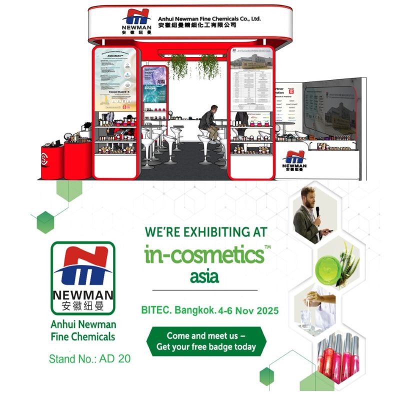 Welcome our booth AD20 In-Cosmetics Asia  4-6.November 2025, BITEC, Bangkok, Thailand